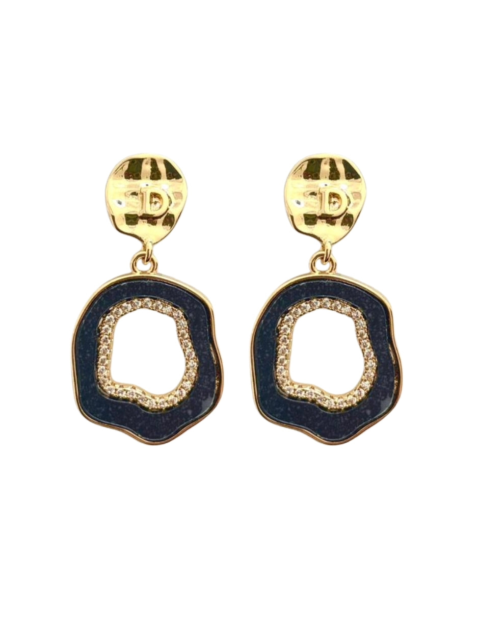 Dúo de Aretes en Chapa de Oro 14K