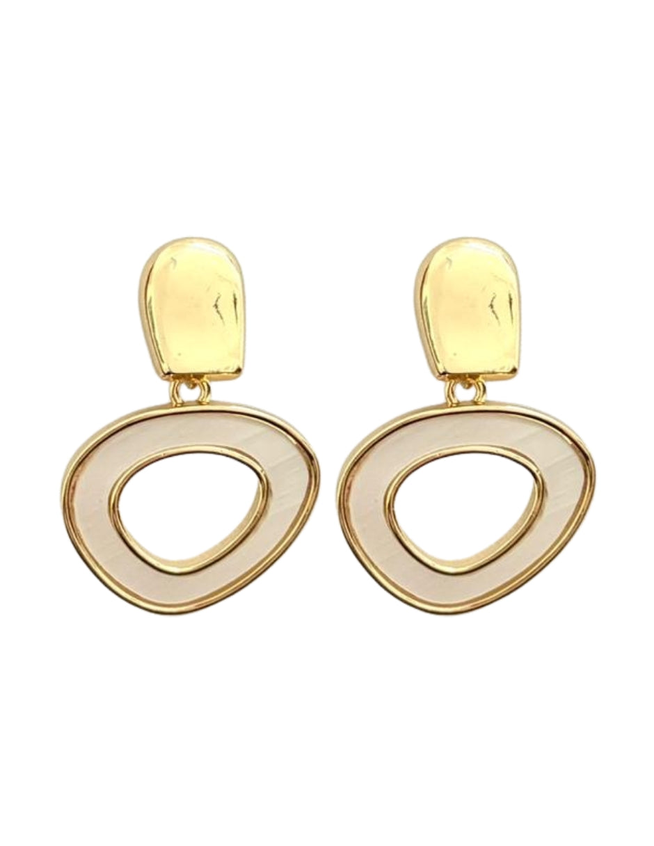 Dúo de Aretes en Chapa de Oro 14K