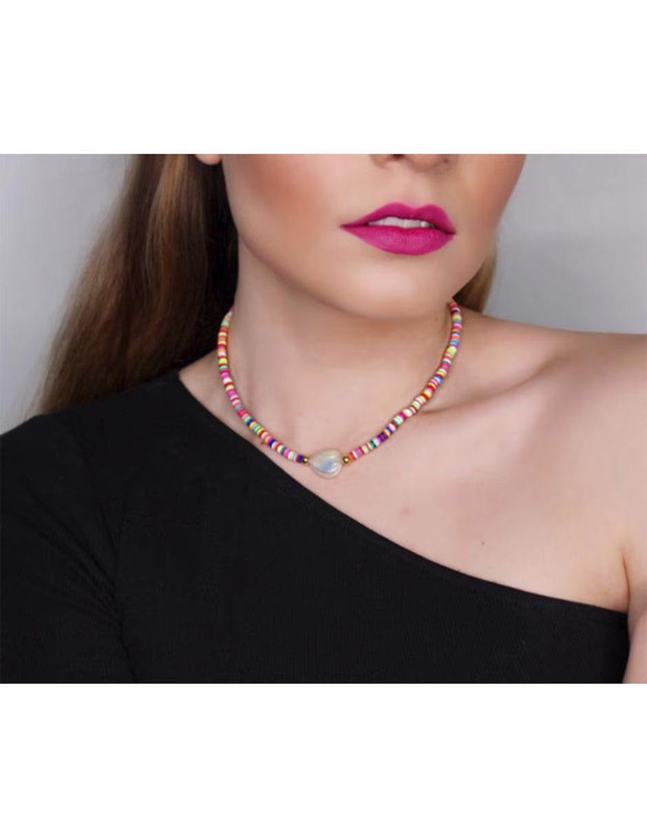 Collar de Puka y Aretes de Perla Dama