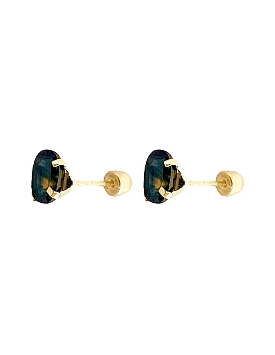 Broquel Oval de Zafiro en Oro de 10k