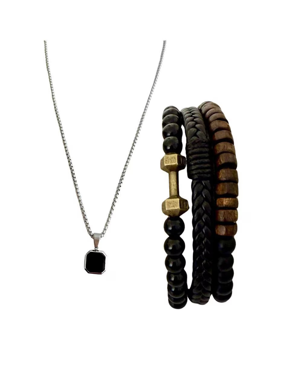 Set de Collar y Pulseras para Hombre