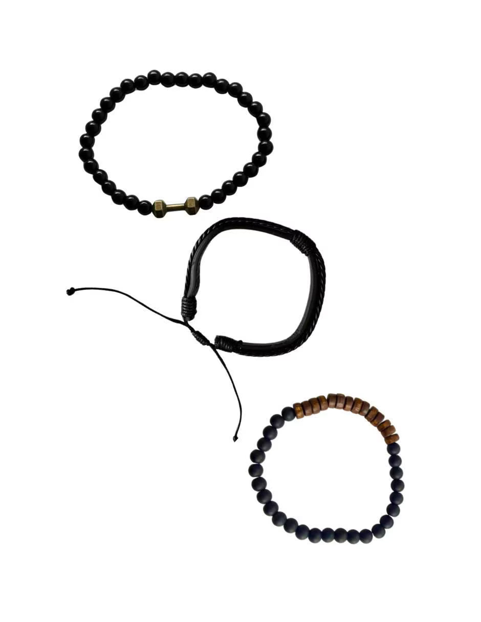 Set de Collar y Pulseras para Hombre