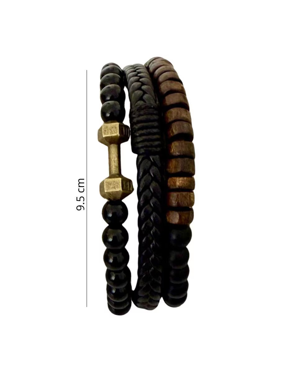 Set de Collar y Pulseras para Hombre
