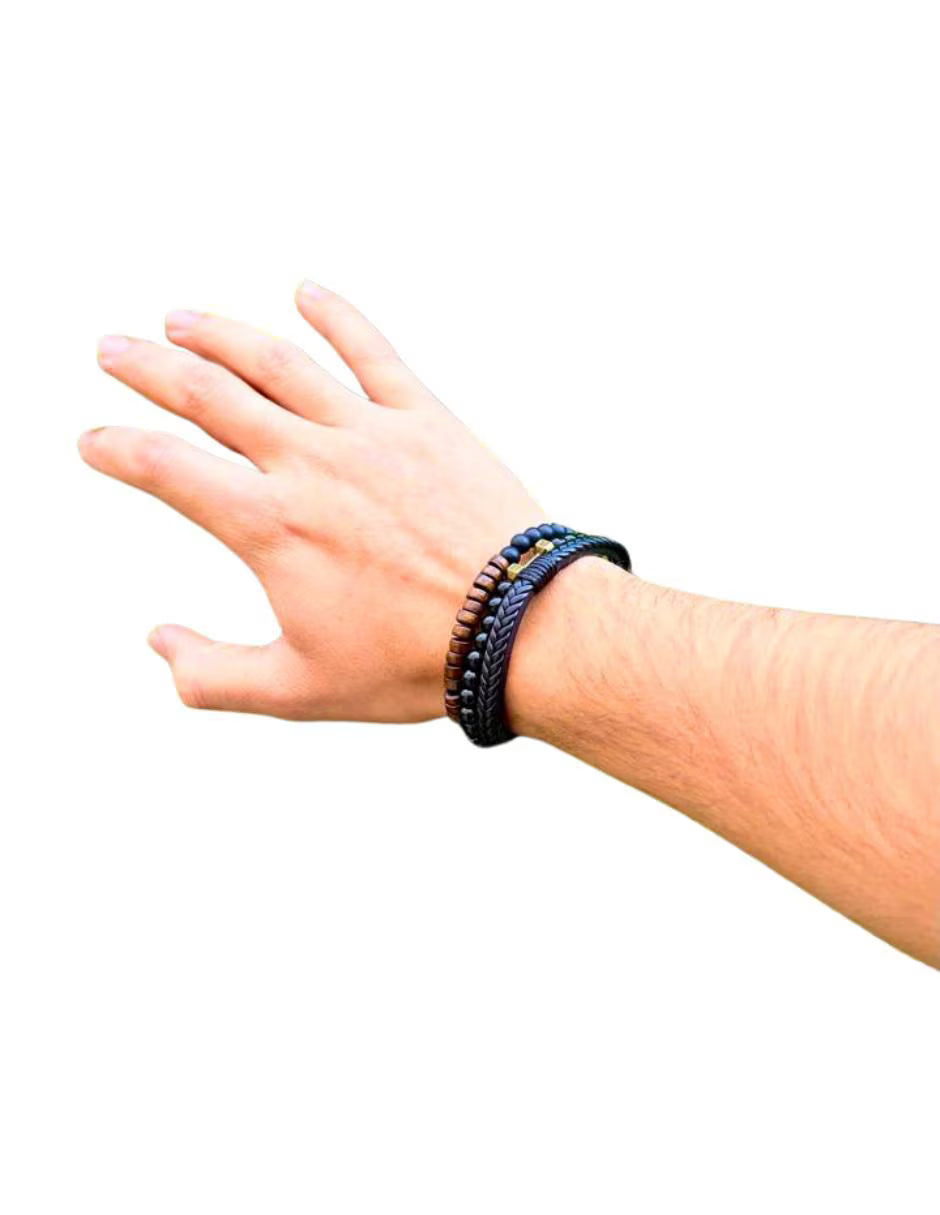 Set de Collar y Pulseras para Hombre