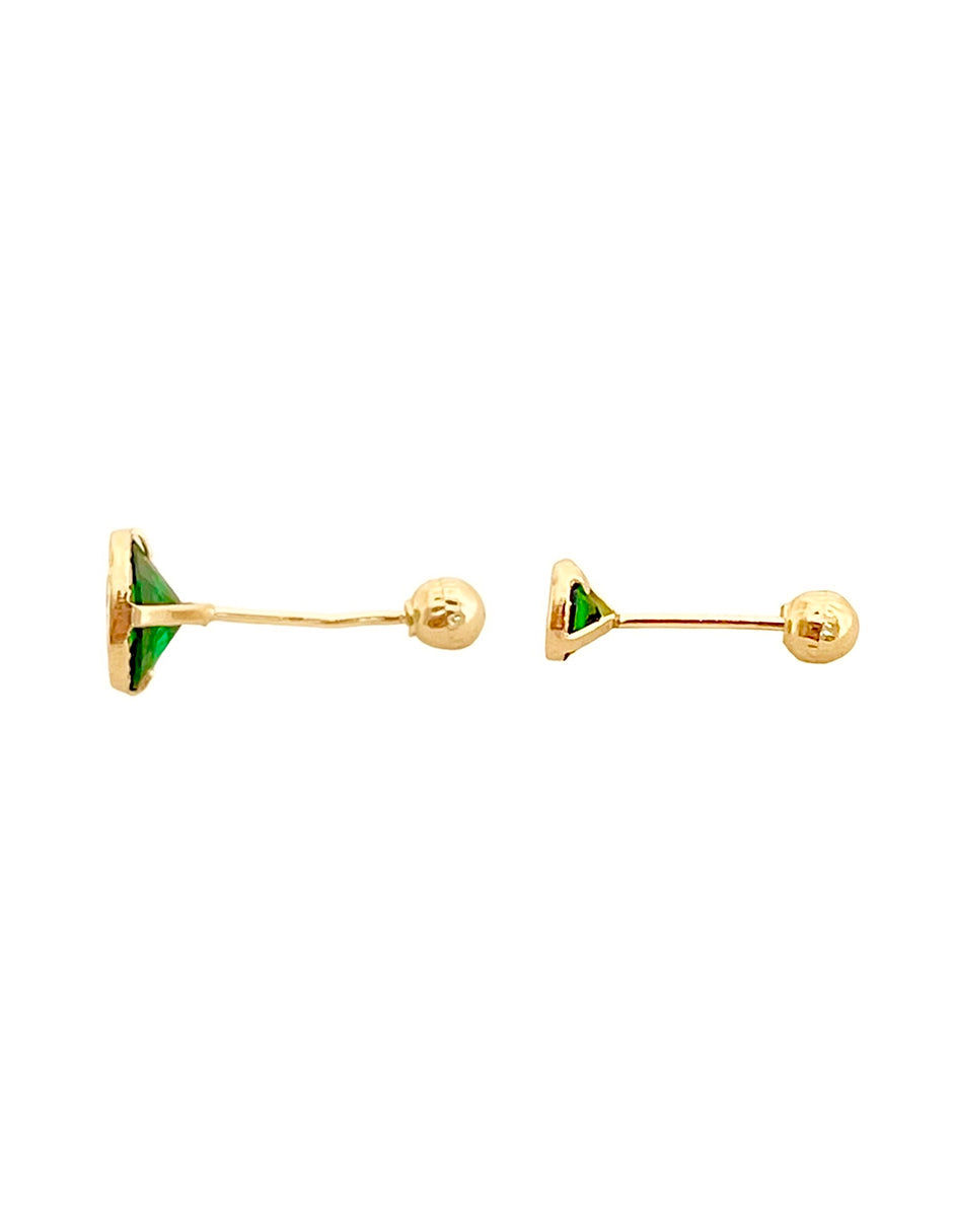 Duo de Piercing Zirconia Verde - En Oro de 10k