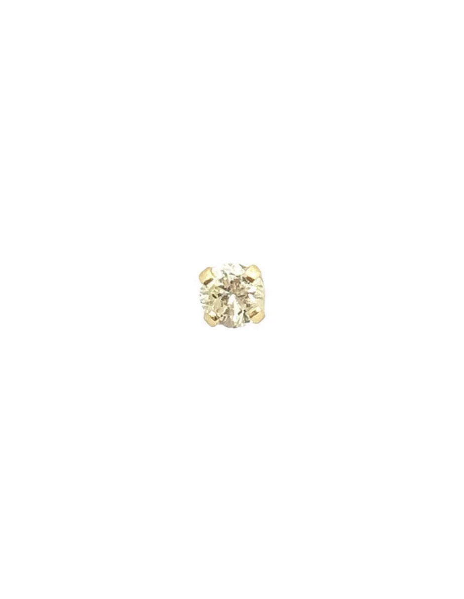 Piercing de Diamante 2mm en Oro de 10k