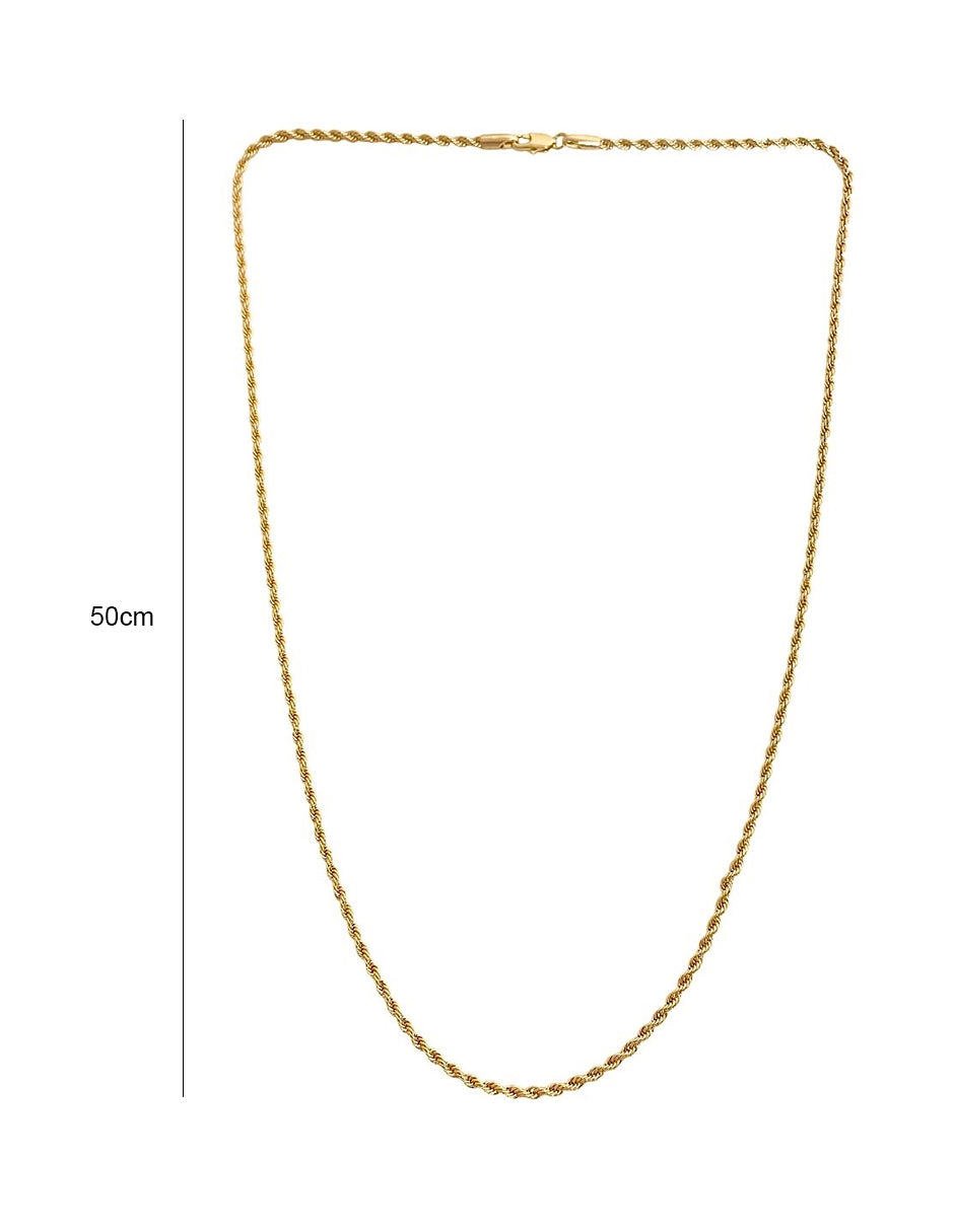 Collar Tipo Ondulado en Chapa de Oro 14K
