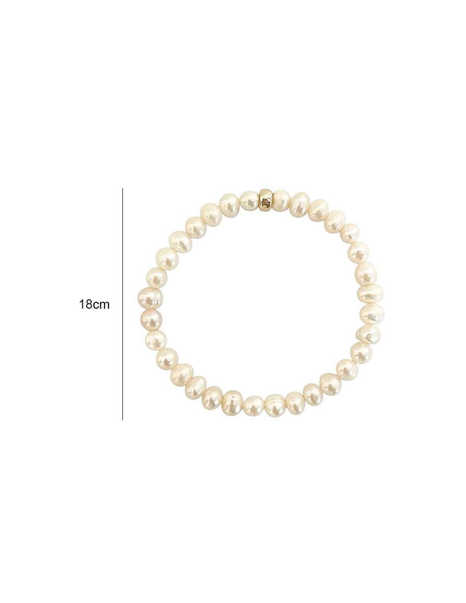 Pulsera de Perlas con Rondel de Oro 10K