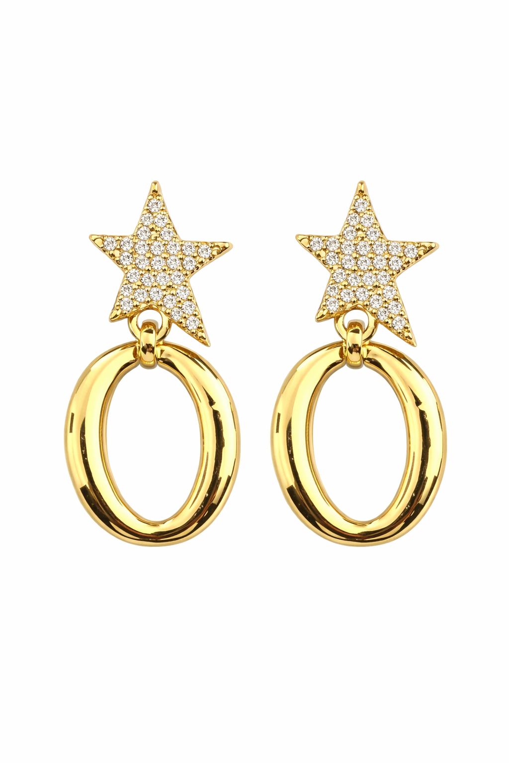 Aretes de Estrella - en Chapa de Oro 14K