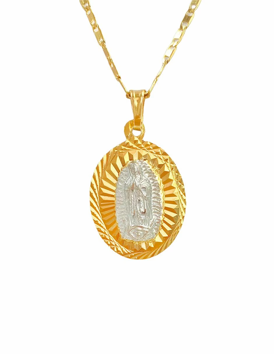 Medalla Virgen de Guadalupe en chapa de oro 14k