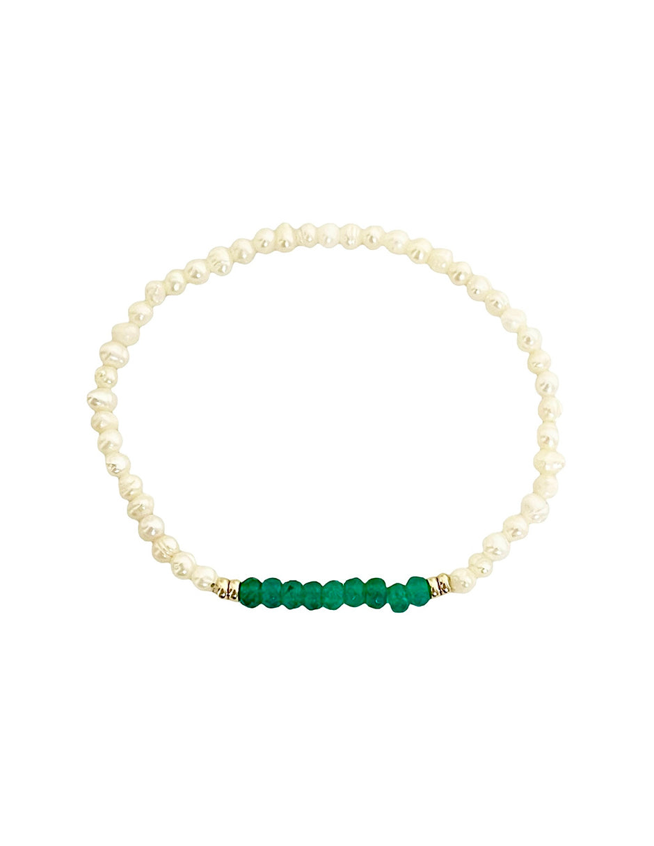 Pulsera Clásica de Perlas y Oro 10K