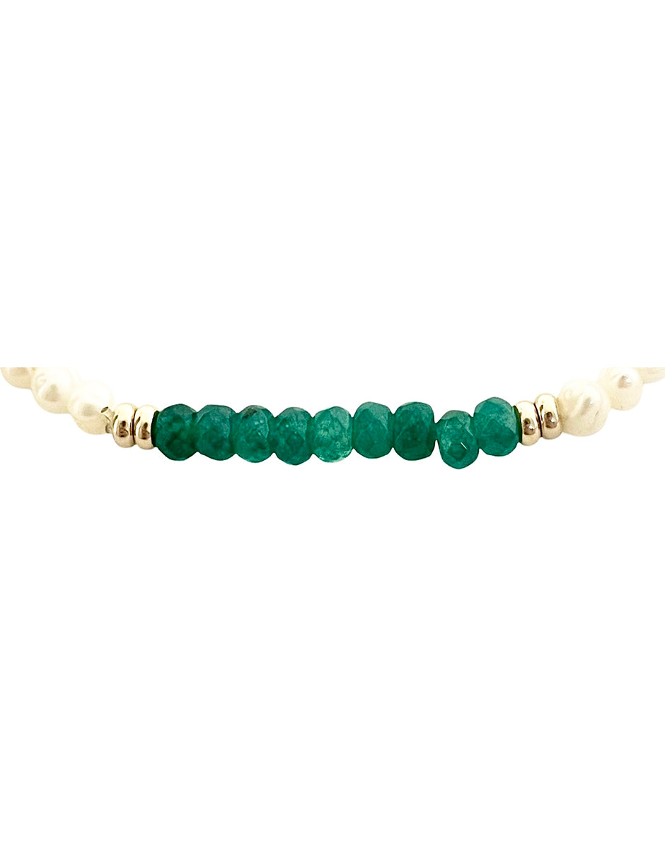 Pulsera Clásica de Perlas y Oro 10K