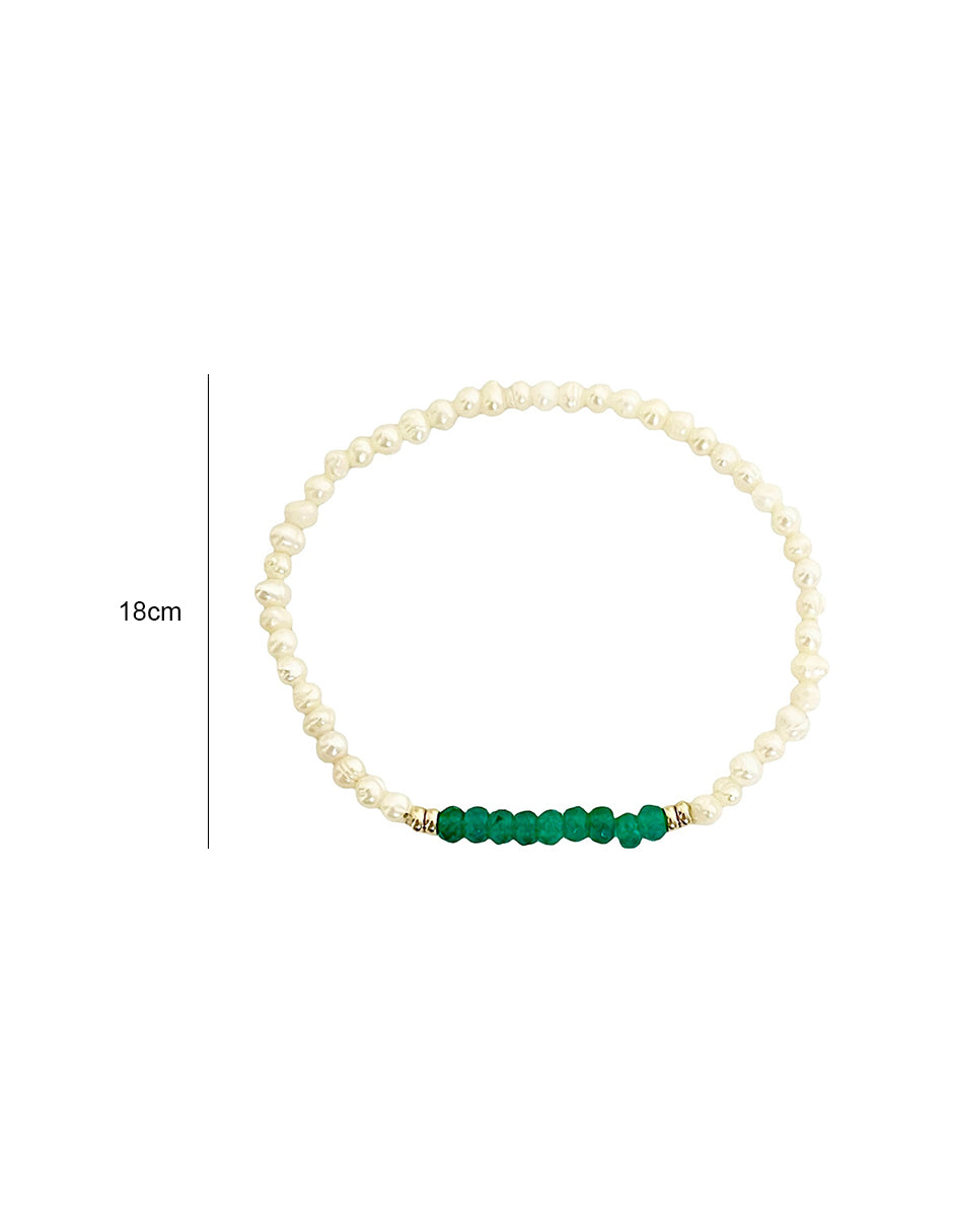 Pulsera Clásica de Perlas y Oro 10K