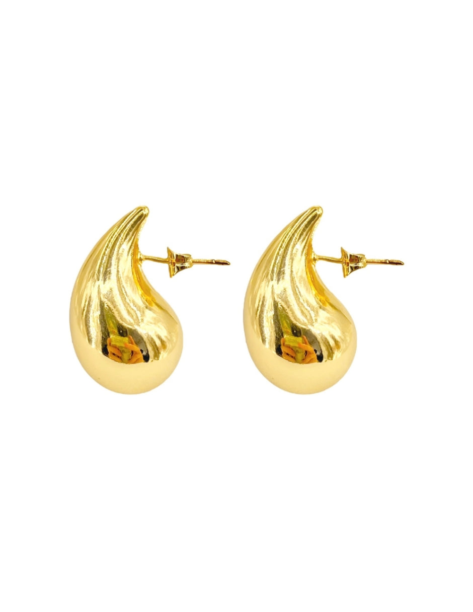 Aretes en Forma de Gota en Chapa de Oro