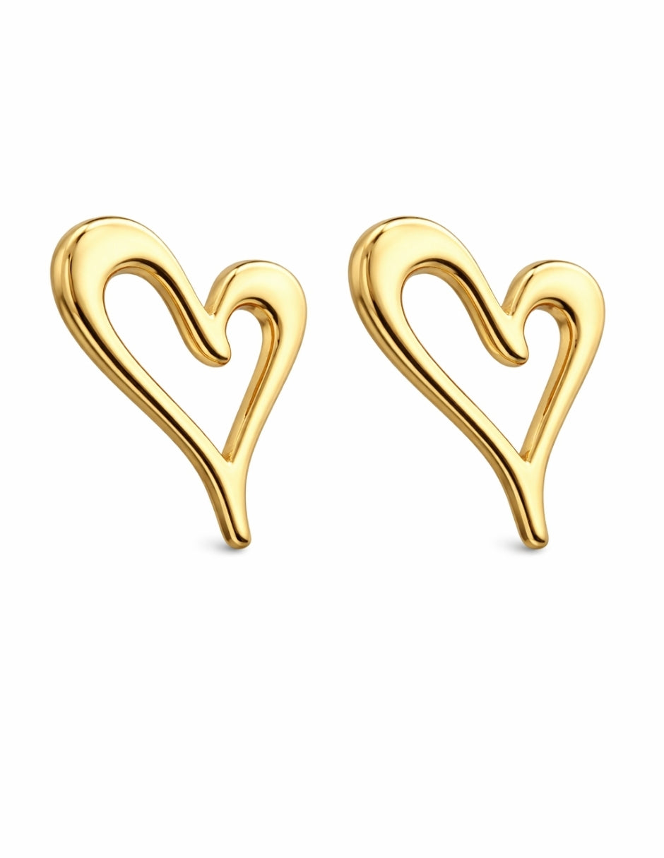 Dúo de Aretes en Chapa de Oro 14K