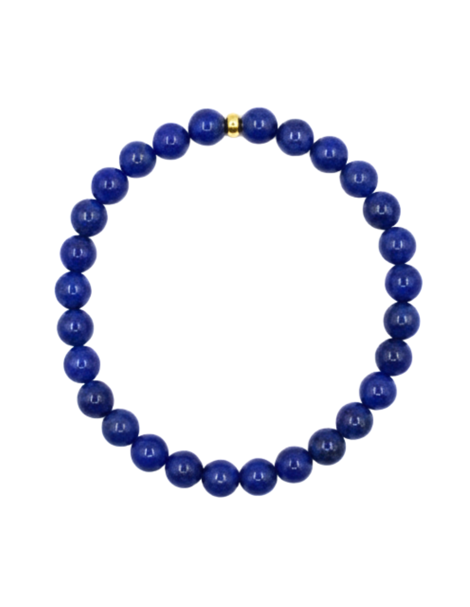 Pulsera de Lapislázuli con Rondel de Oro 10K