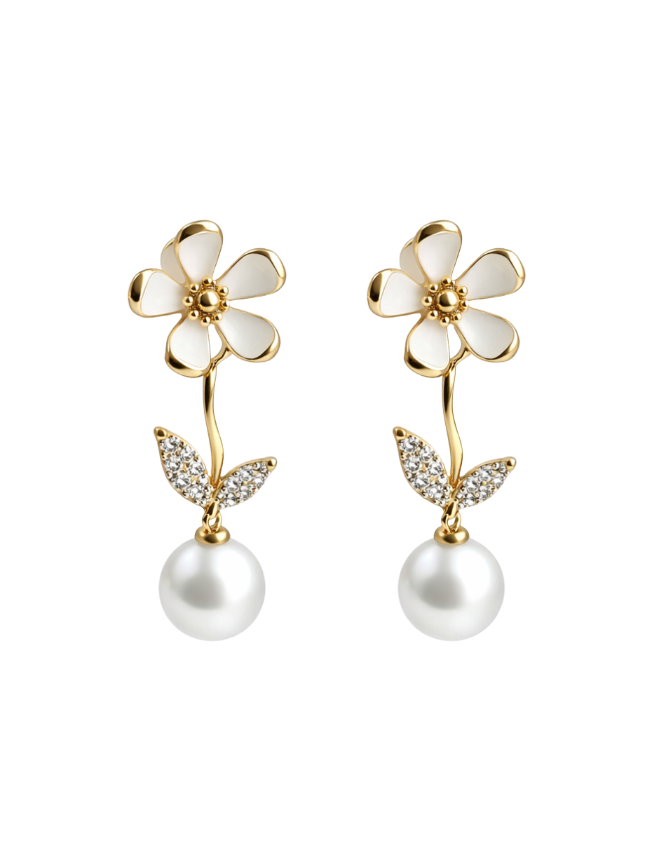 Dúo de Aretes en Chapa de Oro 14K