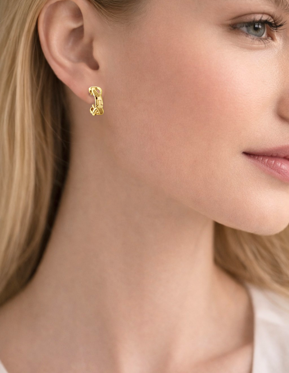 Set de Aretes en Chapa de Oro 14K