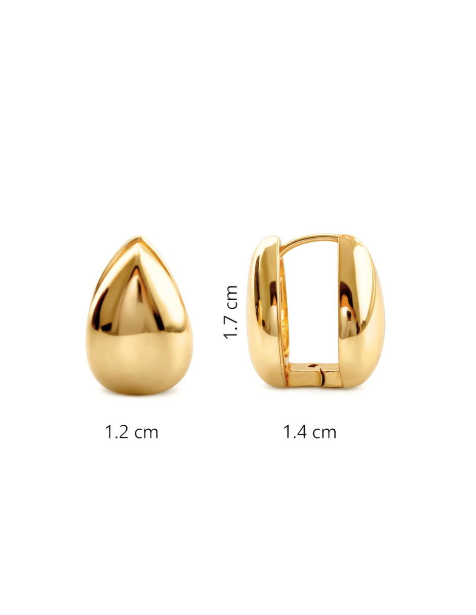 Dúo de Aretes en Chapa de Oro 14K