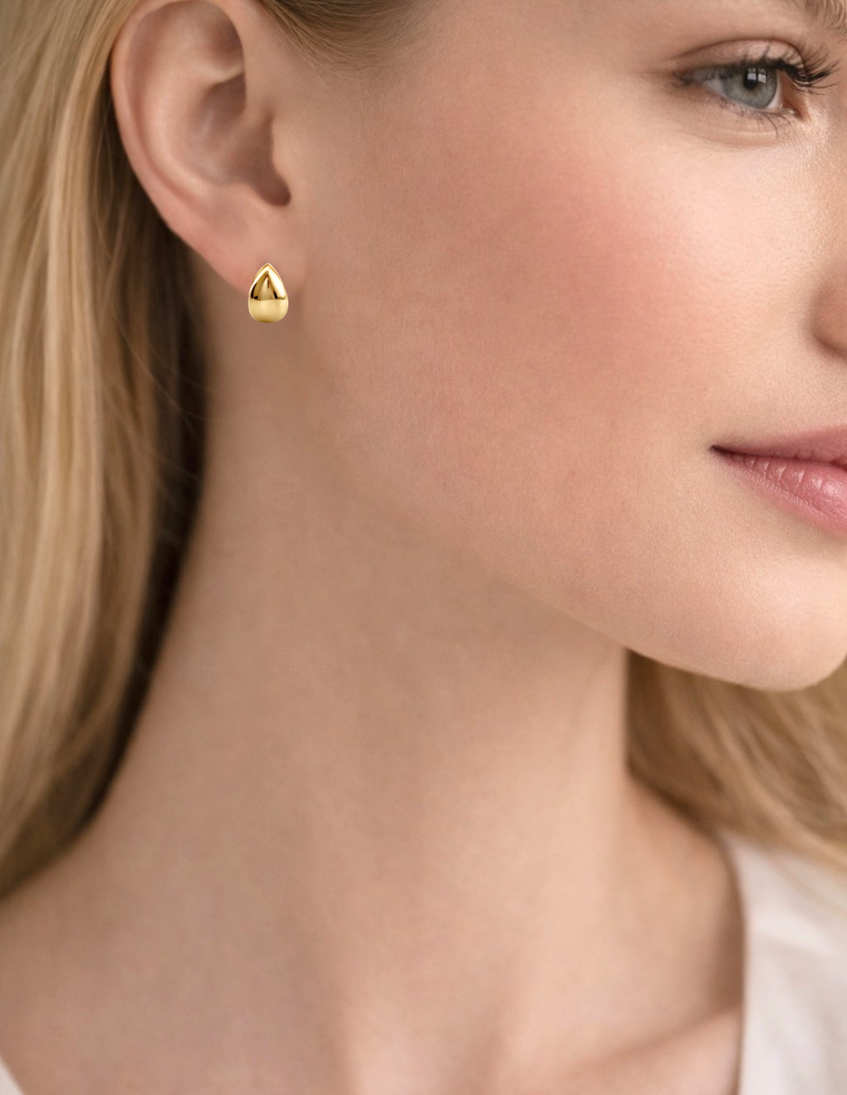Dúo de Aretes en Chapa de Oro 14K