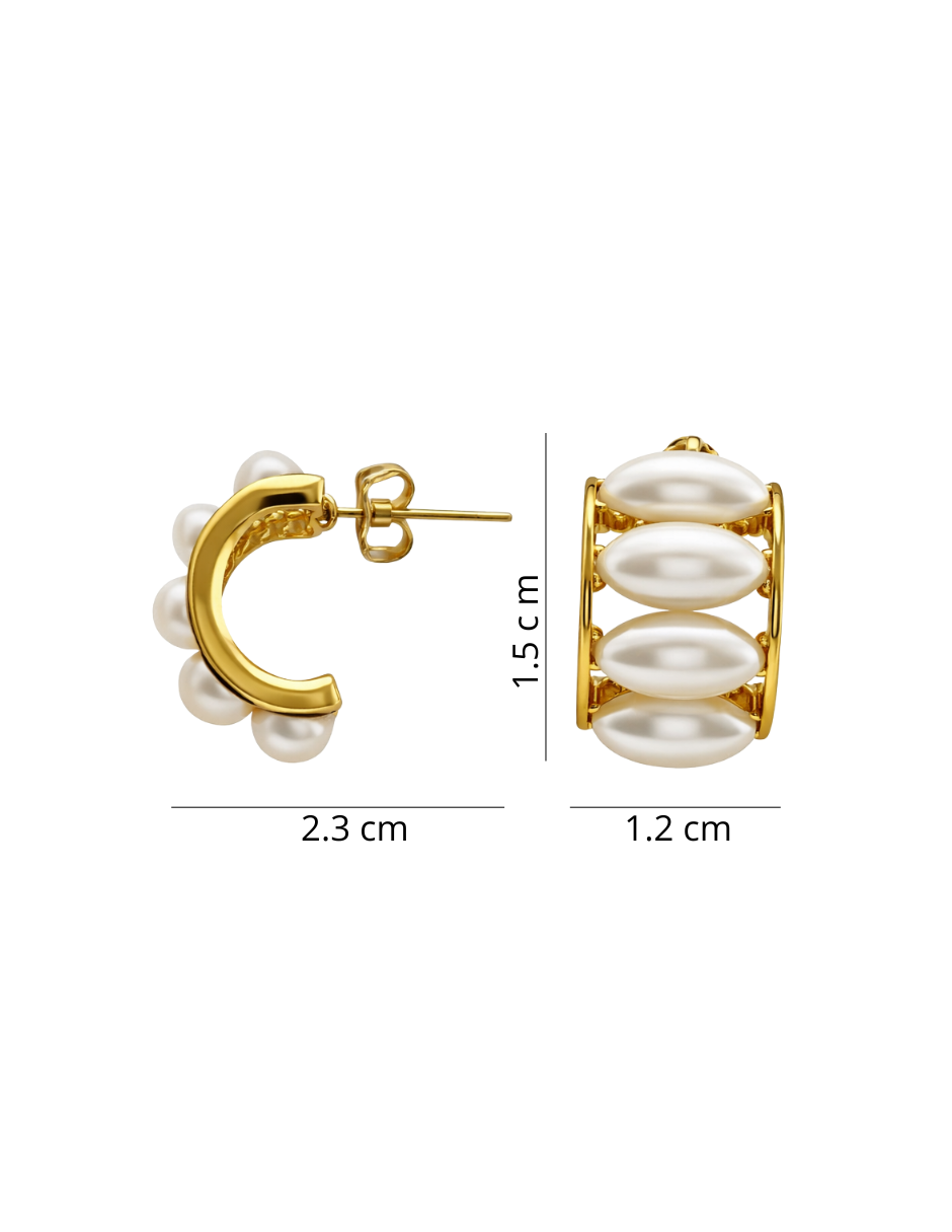 Dúo de Aretes en Chapa de Oro 14K