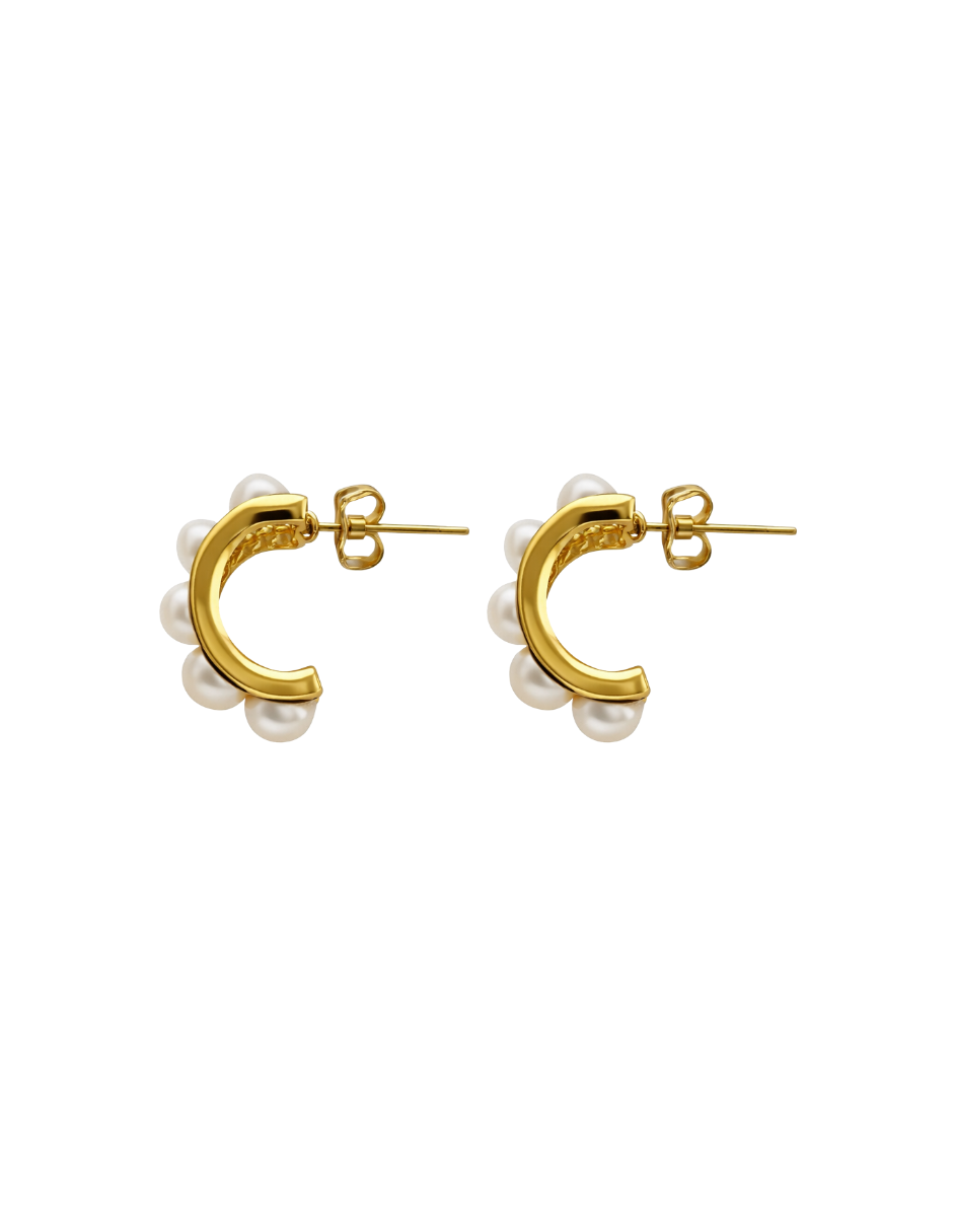 Dúo de Aretes en Chapa de Oro 14K