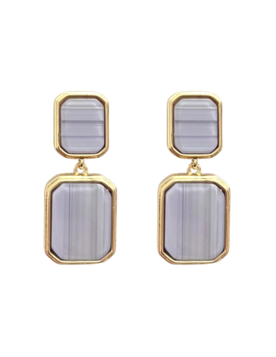 Dúo de Aretes en Chapa de Oro 14K