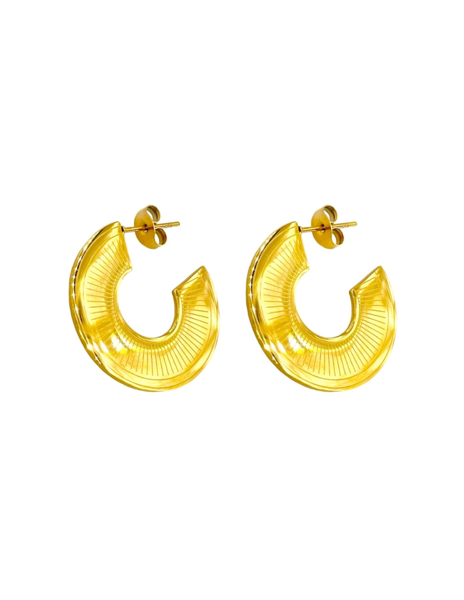 Arracadas Lineales en Chapa de Oro de 14k