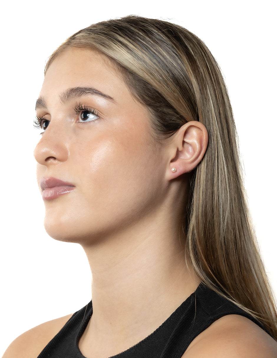 Broquel de Perla 3mm - en Oro de 10k