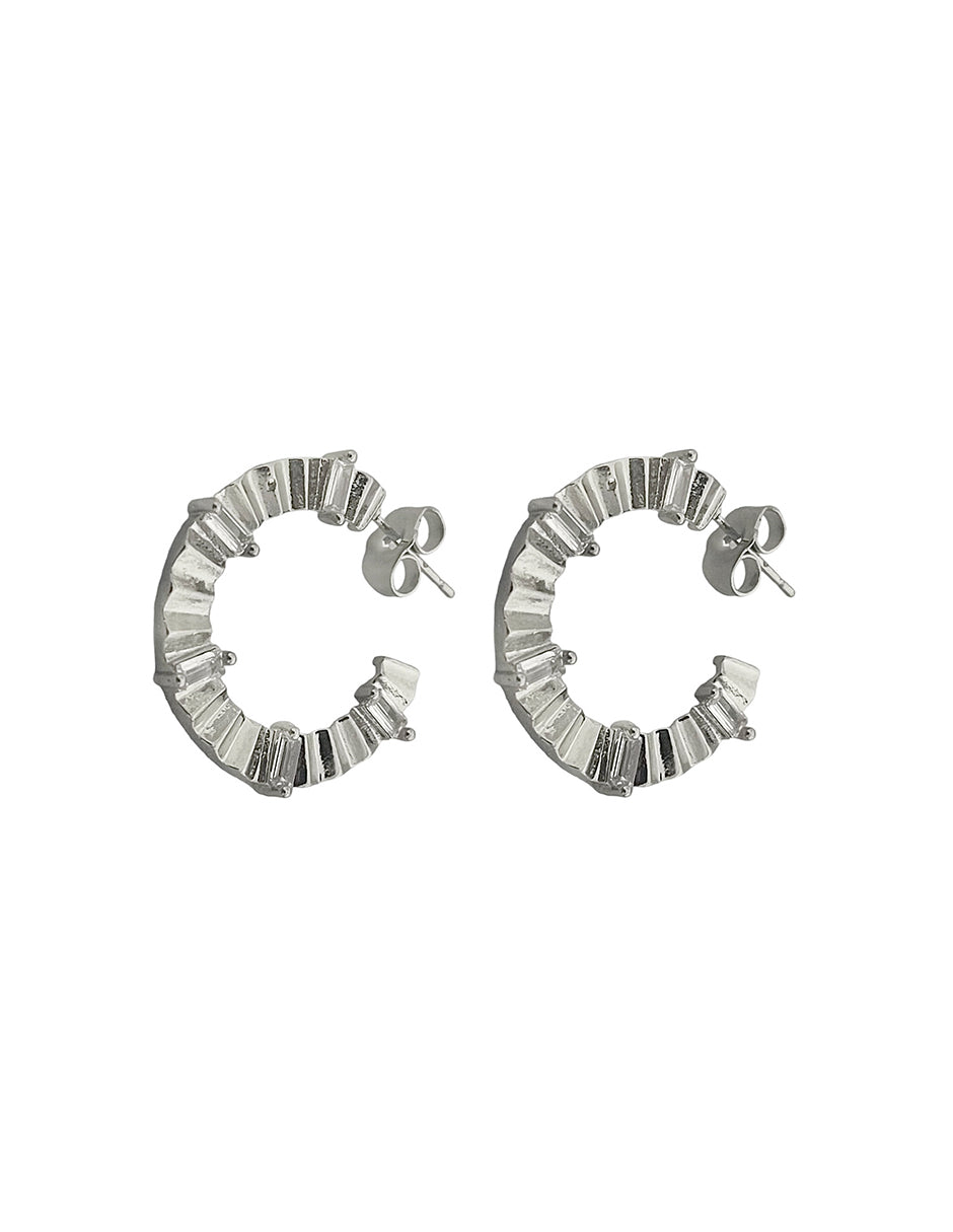 Arracadas Color Plata en Chapa de Oro 14K