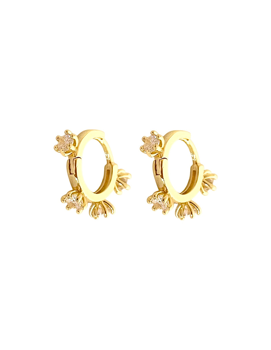 Arracadas Brillo Puro en Chapa de Oro 14K con Zirconias