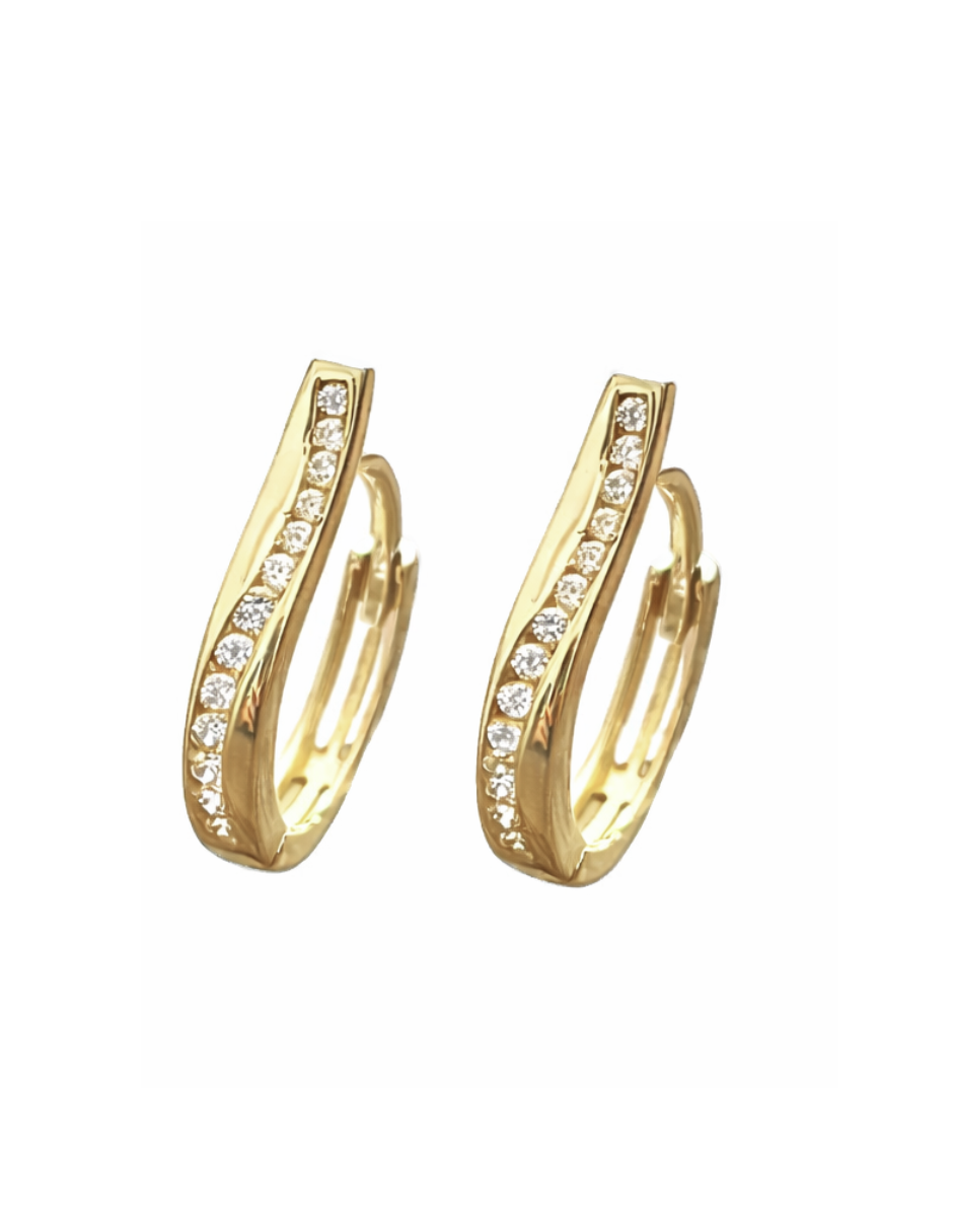 Arracadas con Zirconias - en Oro 10k