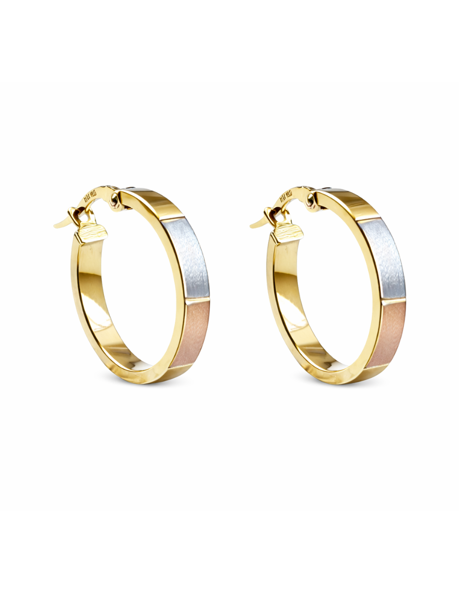 Arracadas de Tres Oros - en Oro 10k