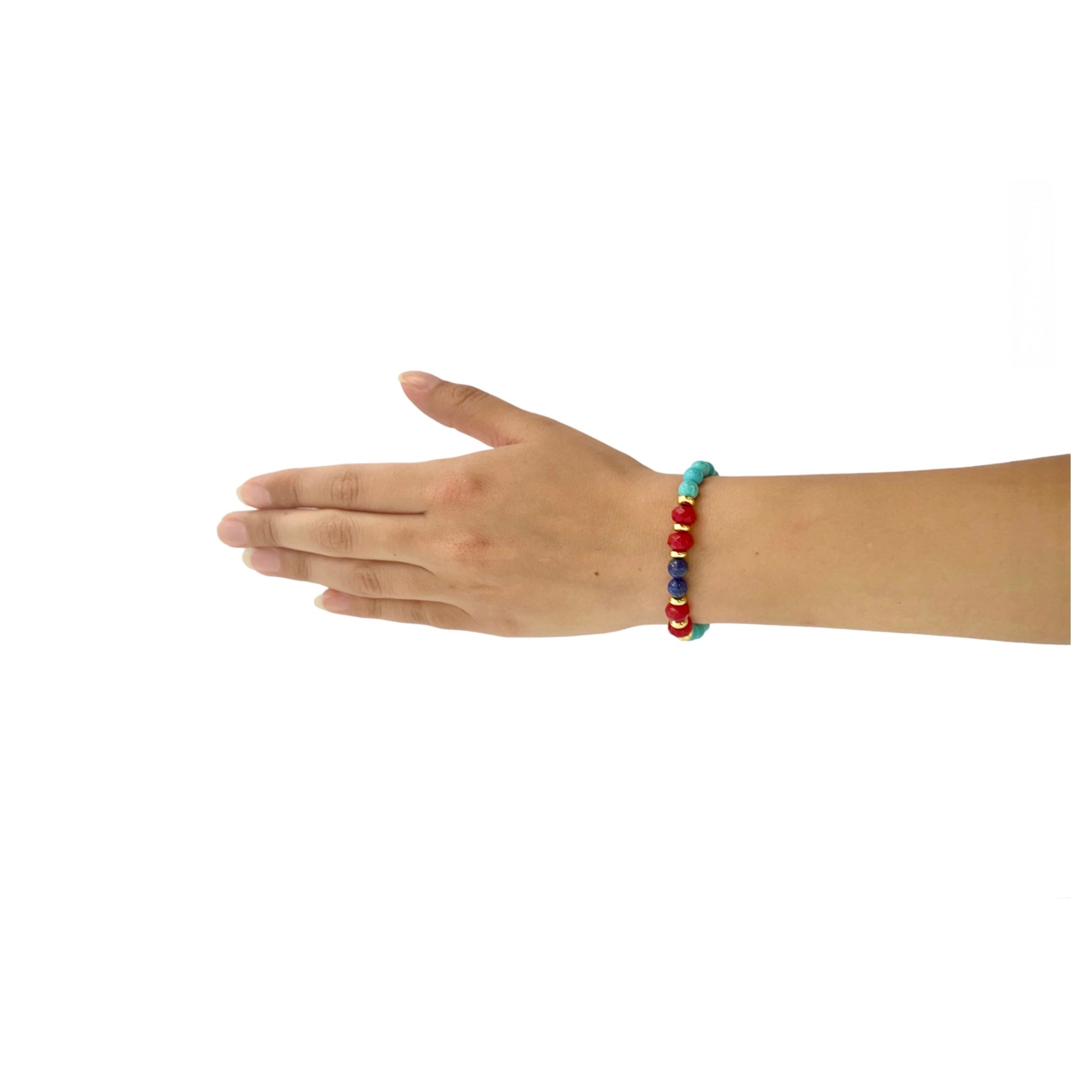 Pulsera con Piedra Natural en Chapa de Oro 14k