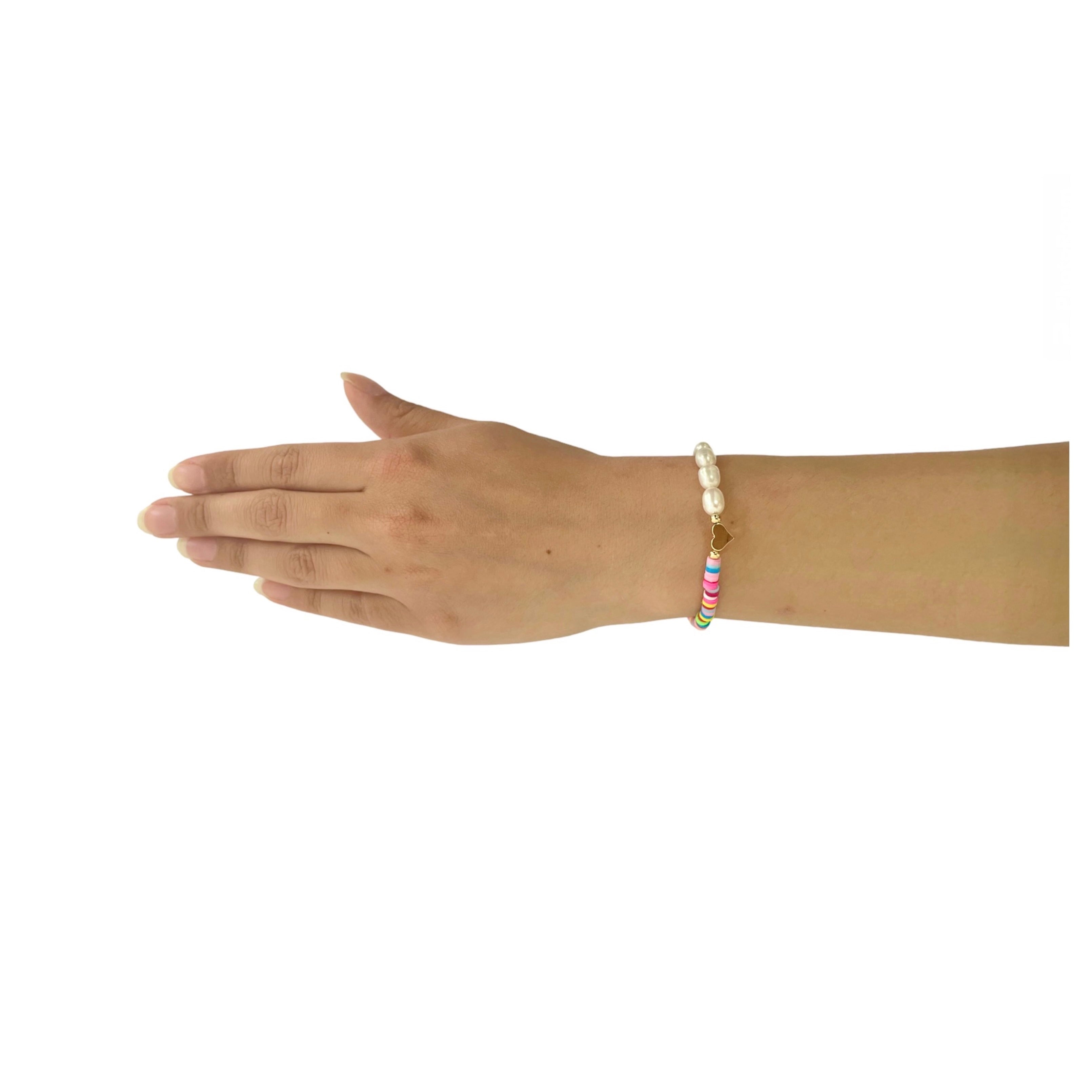 Pulsera de Hilo Rojo con Puka, Perla Natural y Dije de Corazón