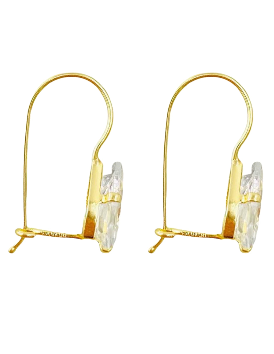 Aretes Gota Zirconia Oro 10k