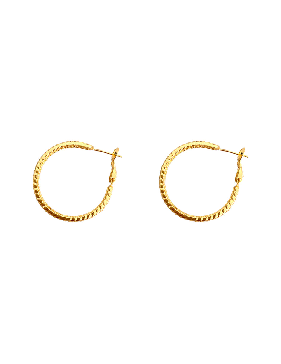 Arracadas Redondas en Chapa de Oro 14K Pulido