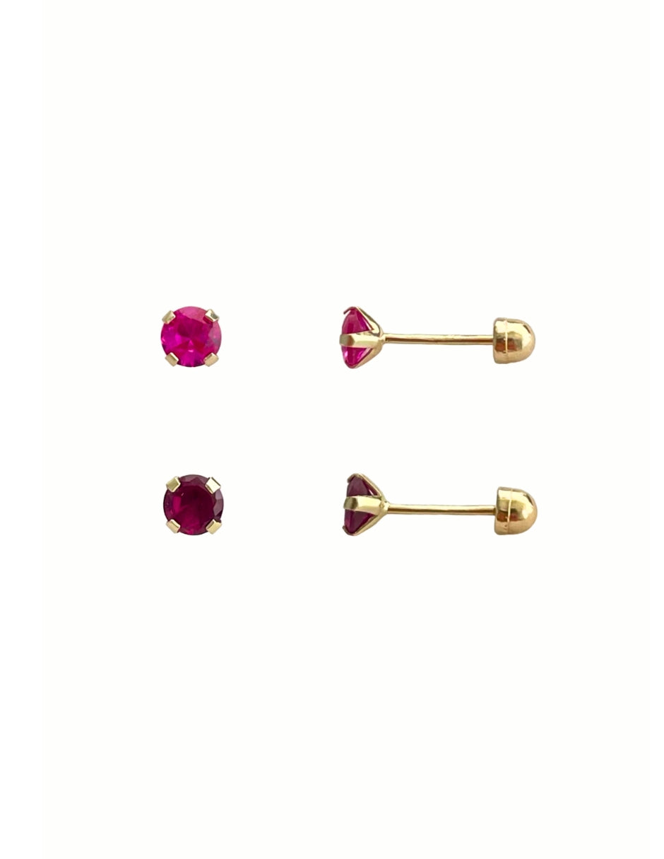 Duo de Piercing Rosa - en Oro de 10k