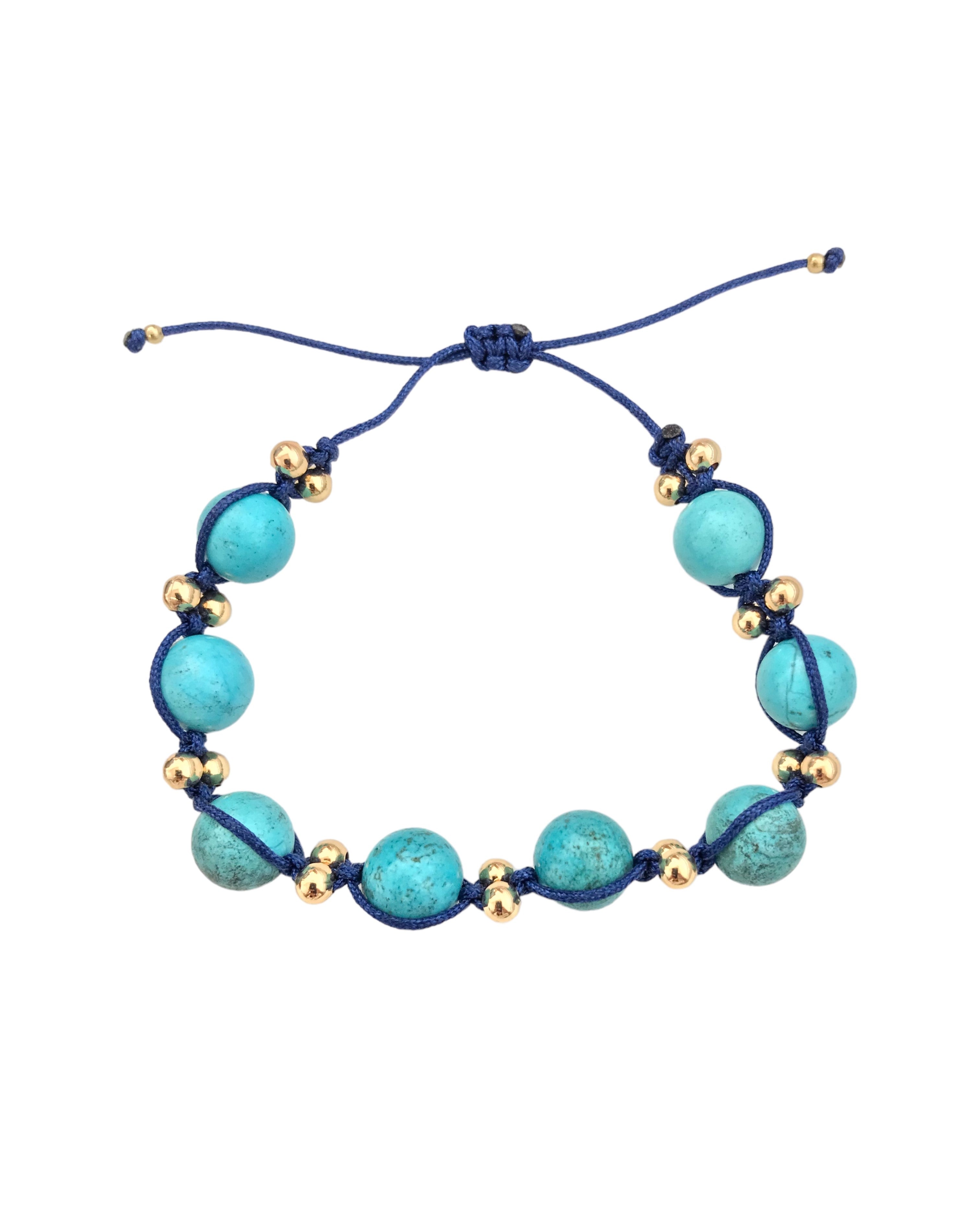 Pulsera con Turqueza y Chapa de Oro 14k