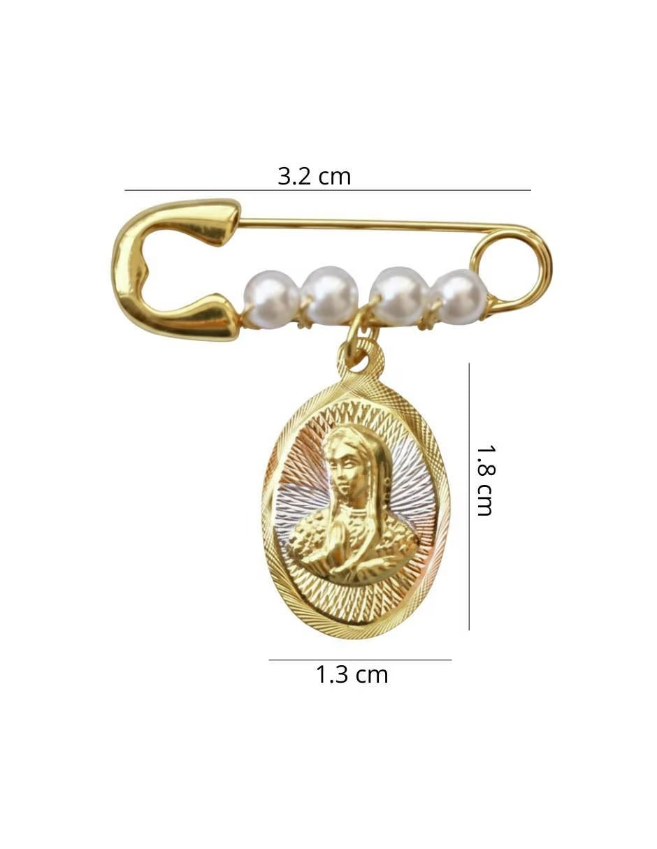 Dije de Virgen Oval - en Chapa de Oro