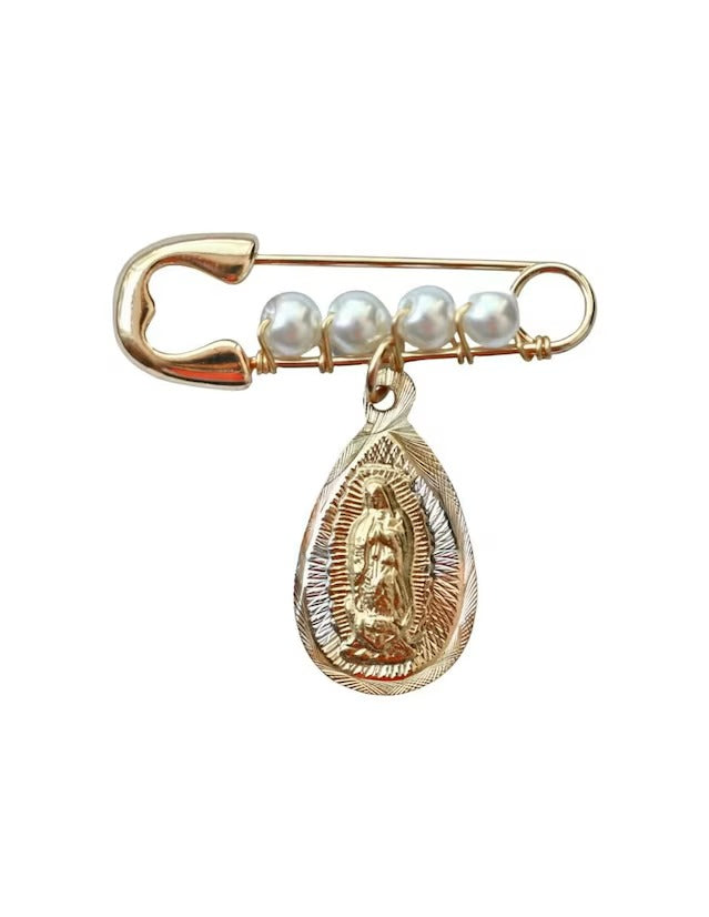 Dije de Virgen Oval - en Chapa de Oro