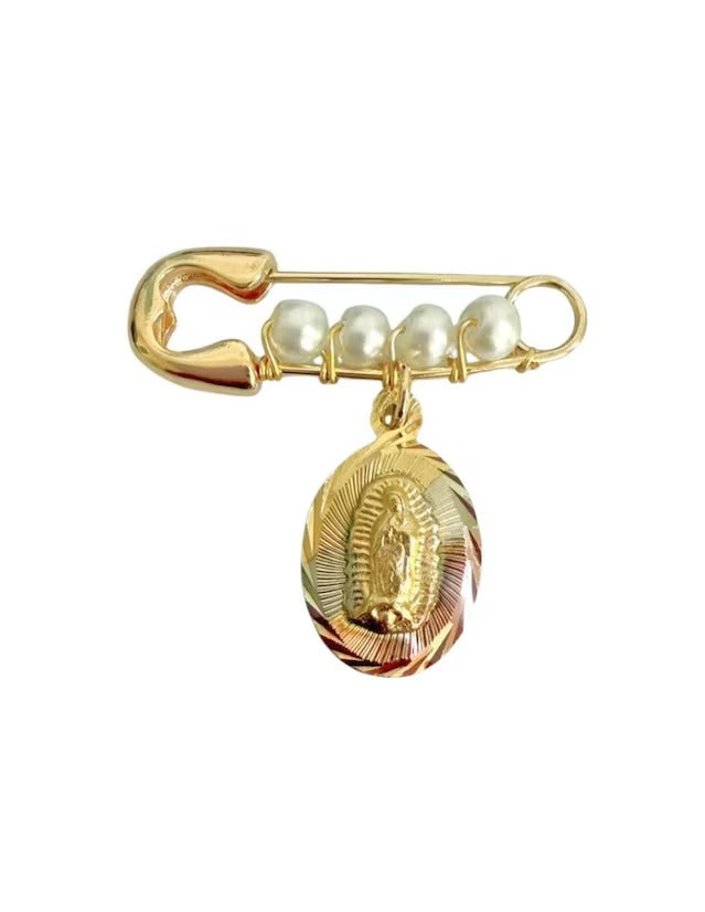 Dije de Virgen Diseño Italiano - en Chapa de Oro
