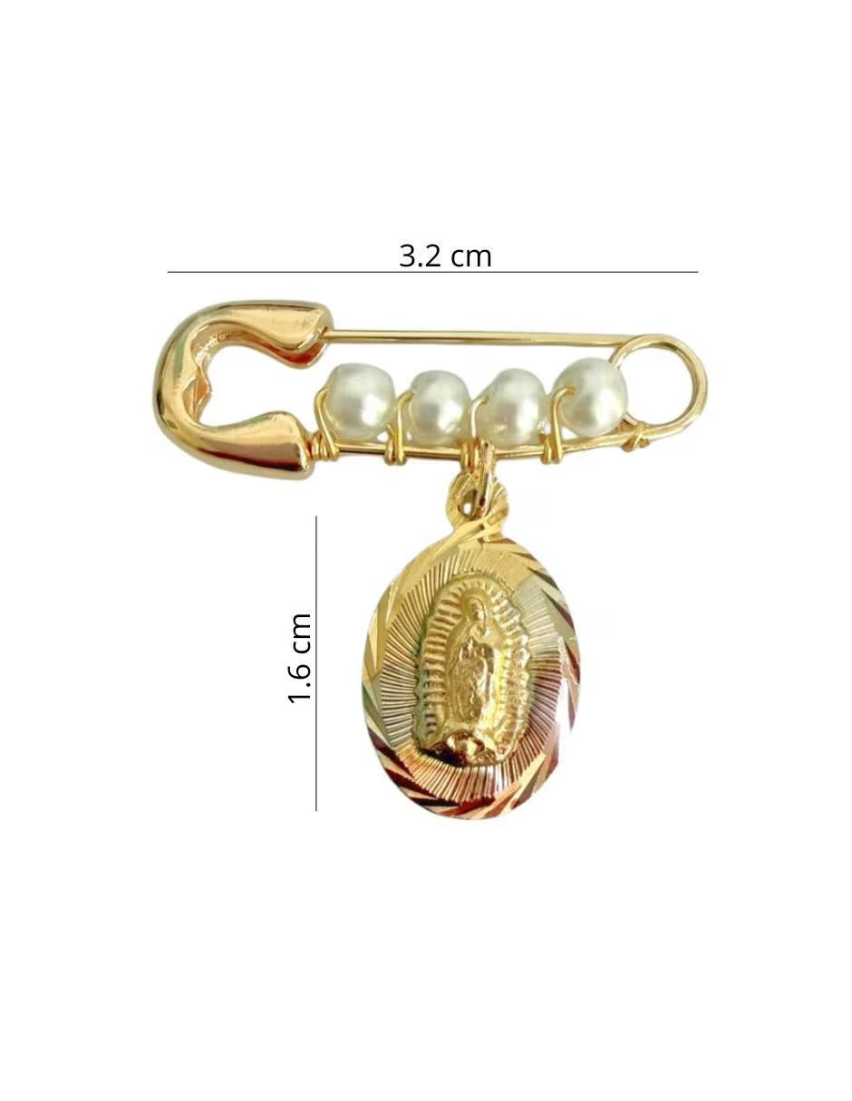 Dije de Virgen Diseño Italiano - en Chapa de Oro