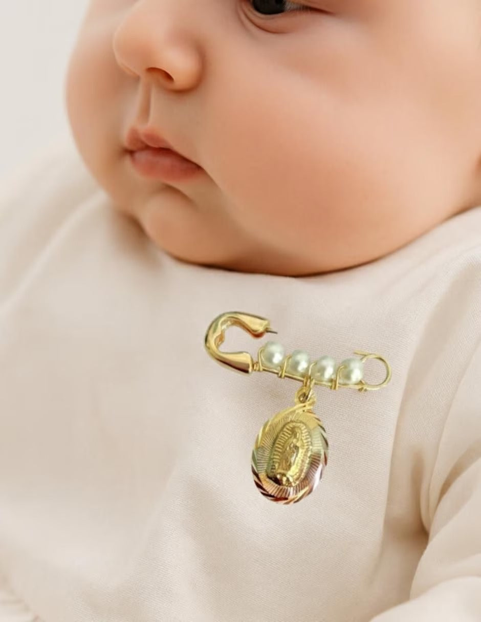 Dije de Virgen Diseño Italiano - en Chapa de Oro