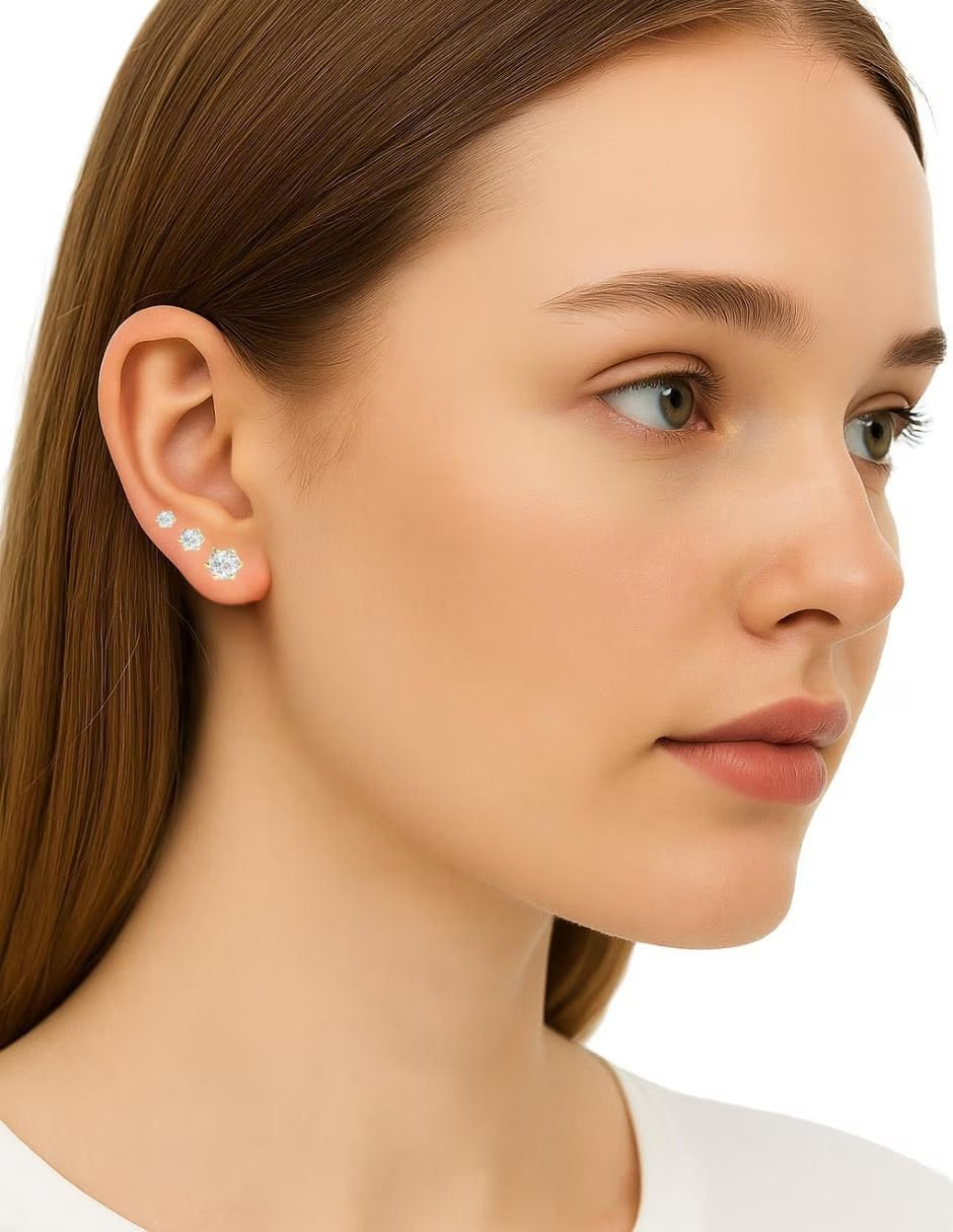 Set Broqueles Oro 10k con Zirconia