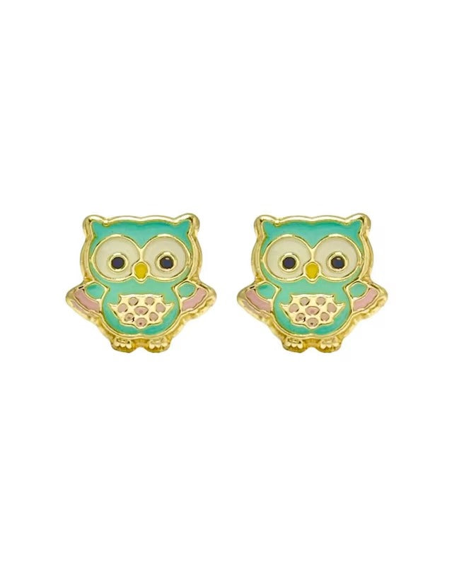 Broquel de Búho - en Oro de 10k