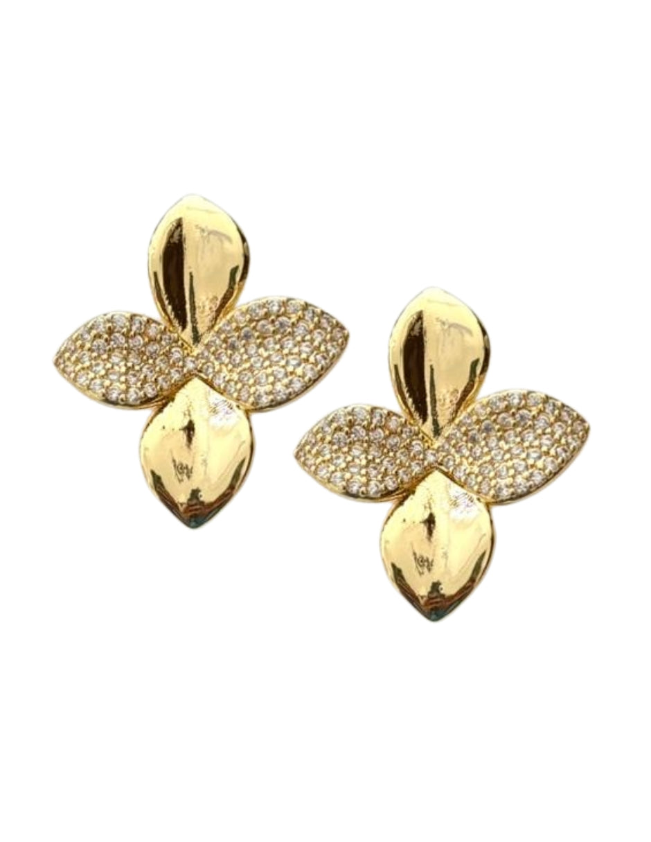 Dúo de Aretes en Chapa de Oro 14K
