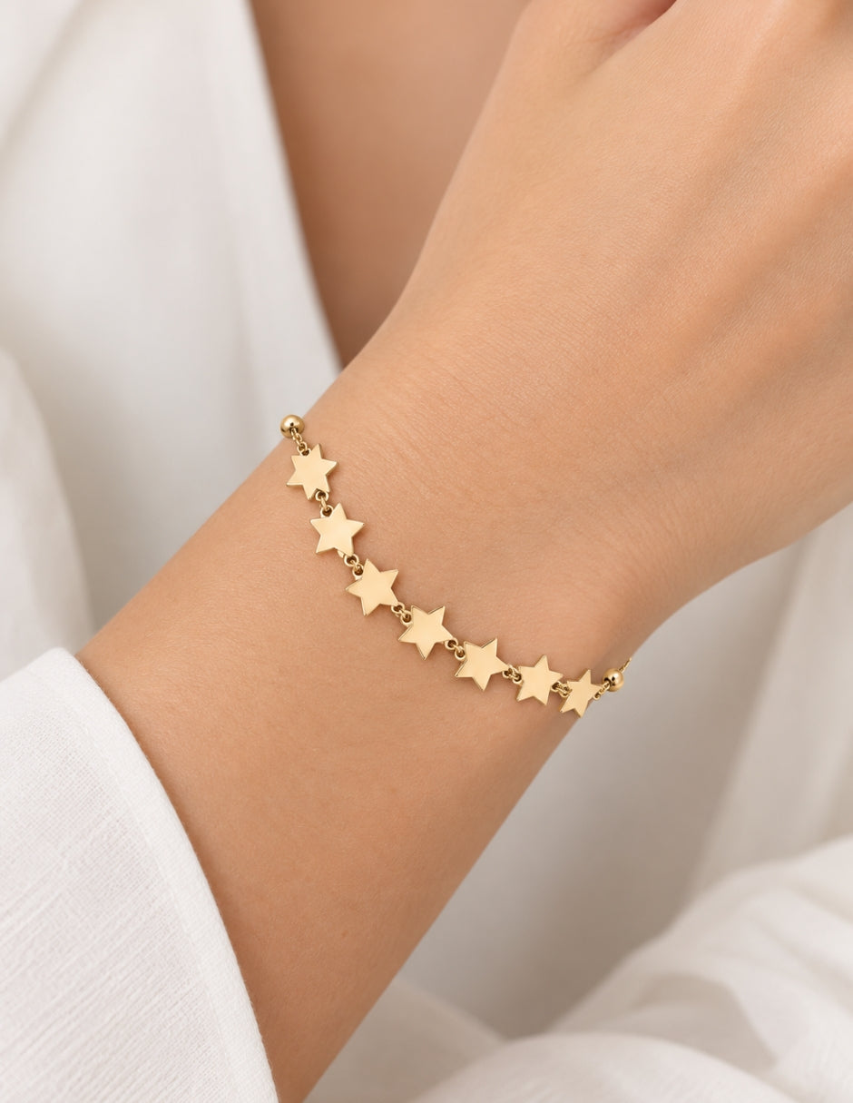 PULSERA MANCINI ESTRELLAS ORO 10K