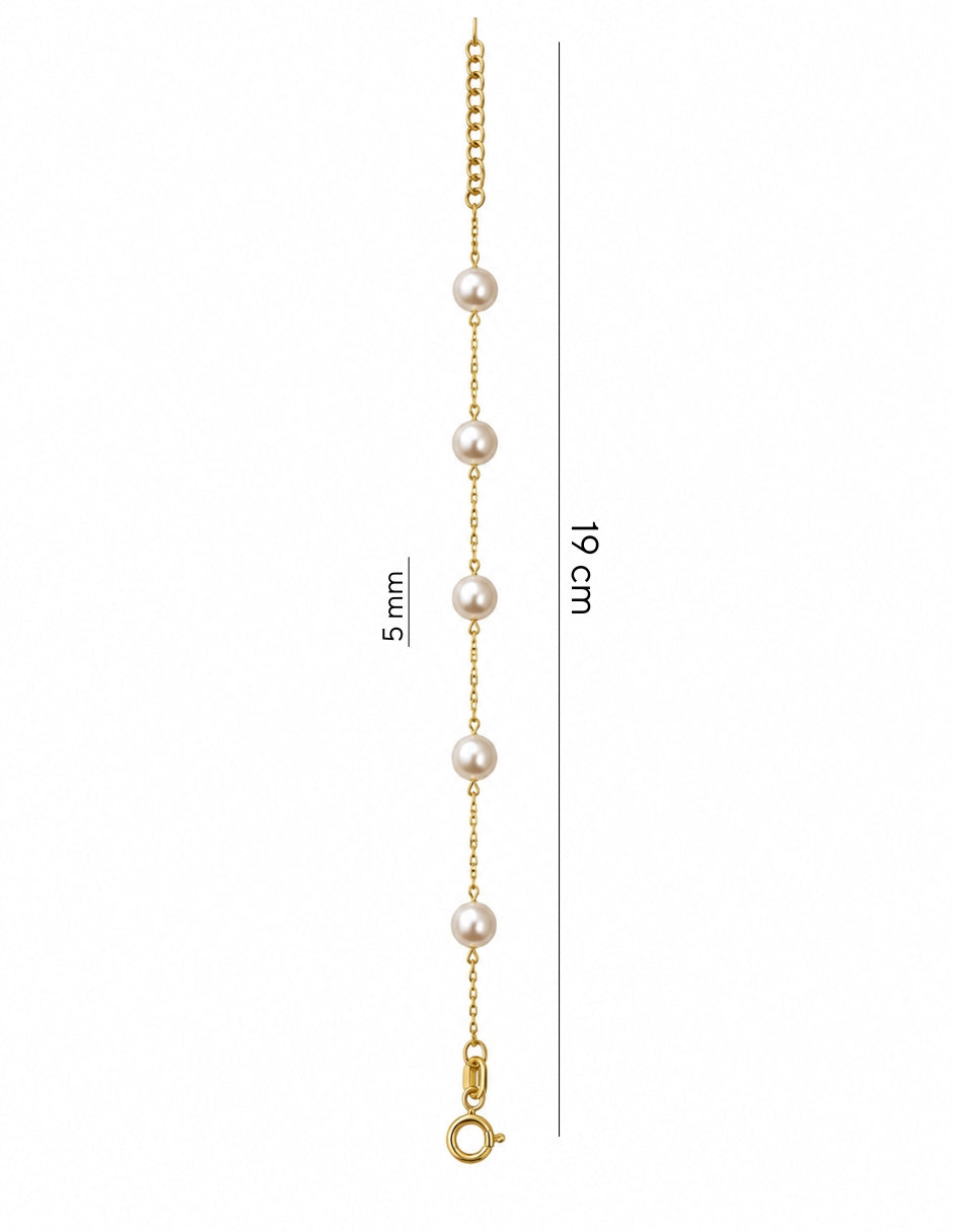 Pulsera Perlas Oro de 10K