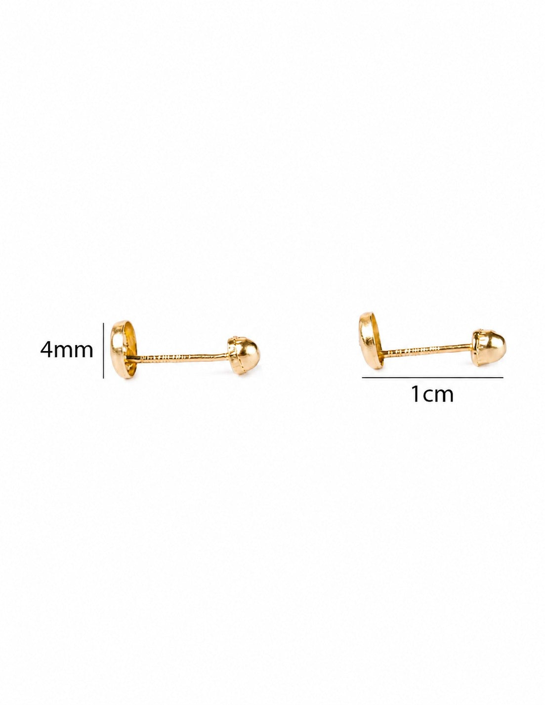Broqueles Redondos con Zirconia - Oro 10k